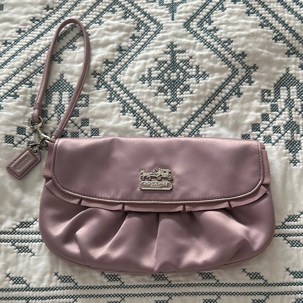 Coach lavender Wristlet Clutch